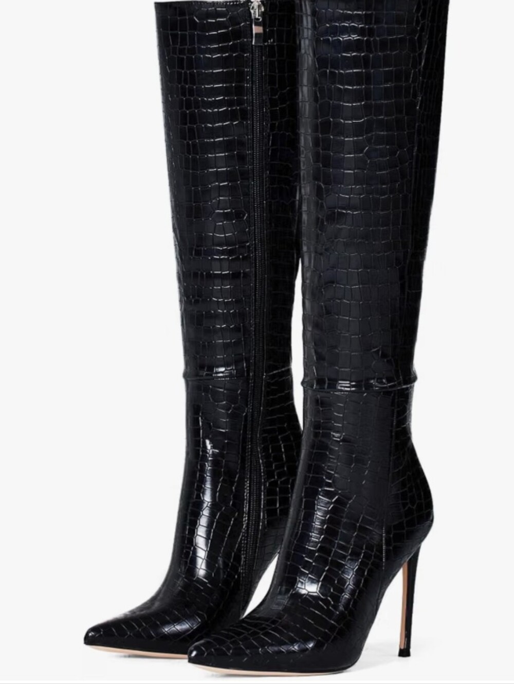 Women's Knee High Long Boots, Stiletto Tall Pointed Toe Heeled Boot